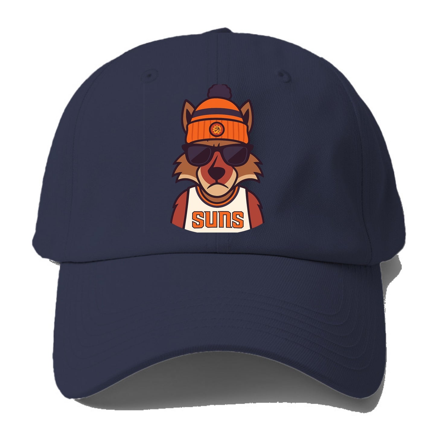 Arizona Coyote wearing Suns beanie with desert sun patch and wayfarer sunglasses - Baseball Cap - Twilight Navy(Blue)