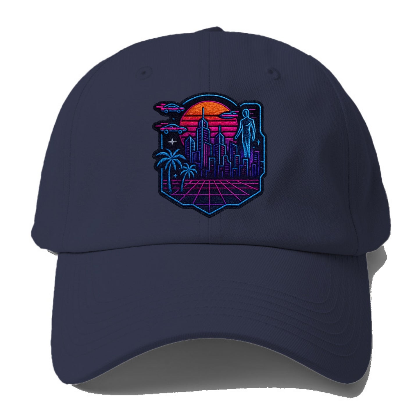 Cyberpunk City - Baseball Cap For Big Heads - Twilight Navy(Blue)