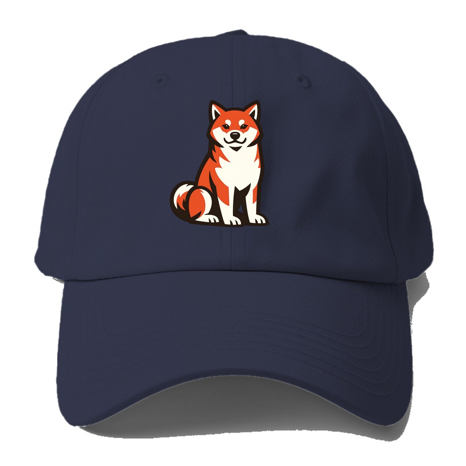 Sitting Shiba Inu Emblem - Baseball Cap For Big Heads - Twilight Navy(Blue)