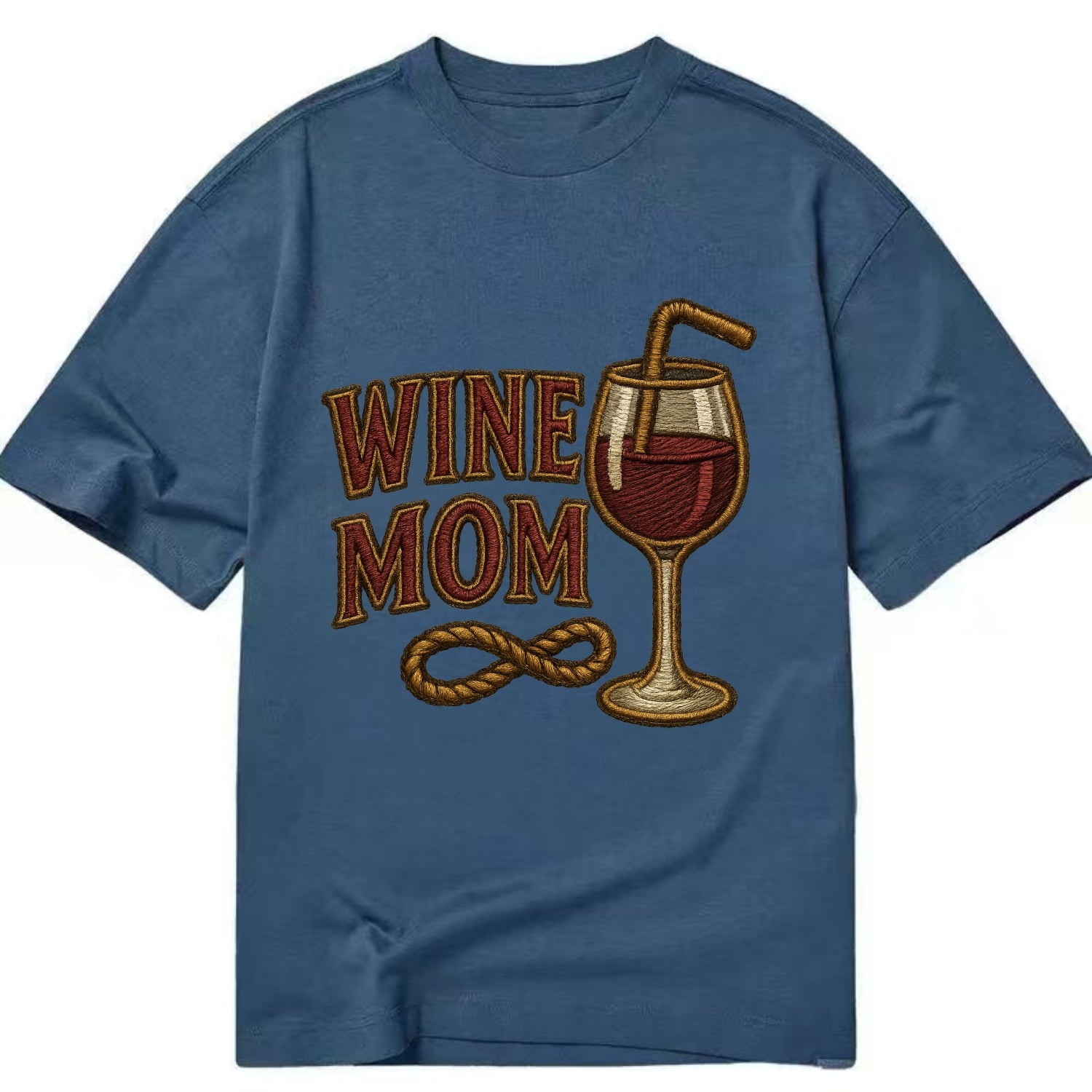 Wine Mom  - Classic T-shirt - Twilight Navy(Blue)