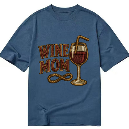 Wine Mom  - Classic T-shirt - Twilight Navy(Blue)