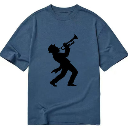 Trumpet player hitting high note - Classic T-shirt - Twilight Navy(Blue)