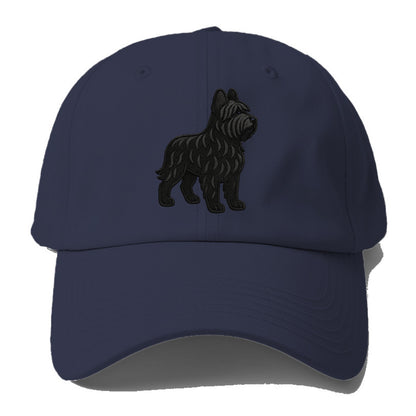 Briard - Black wavy coat embroidered herding pose - Baseball Cap For Big Heads - Twilight Navy(Blue)