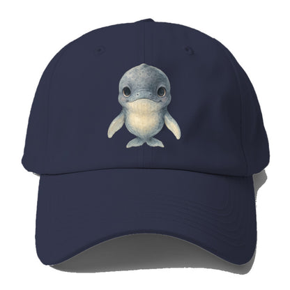 Baby Humpback Whale - dark gray with white flippers, large gentle - Baseball Cap For Big Heads - Twilight Navy(Blue)