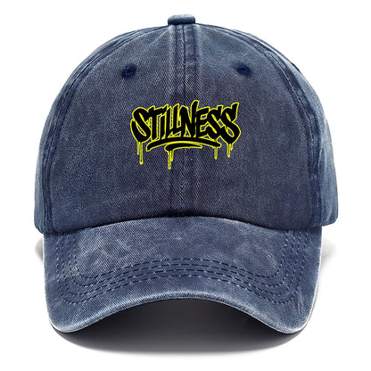 Bold typography design - "STILLNESS" - quiet power, peaceful presence - Classic Cap - Twilight Navy(Blue)