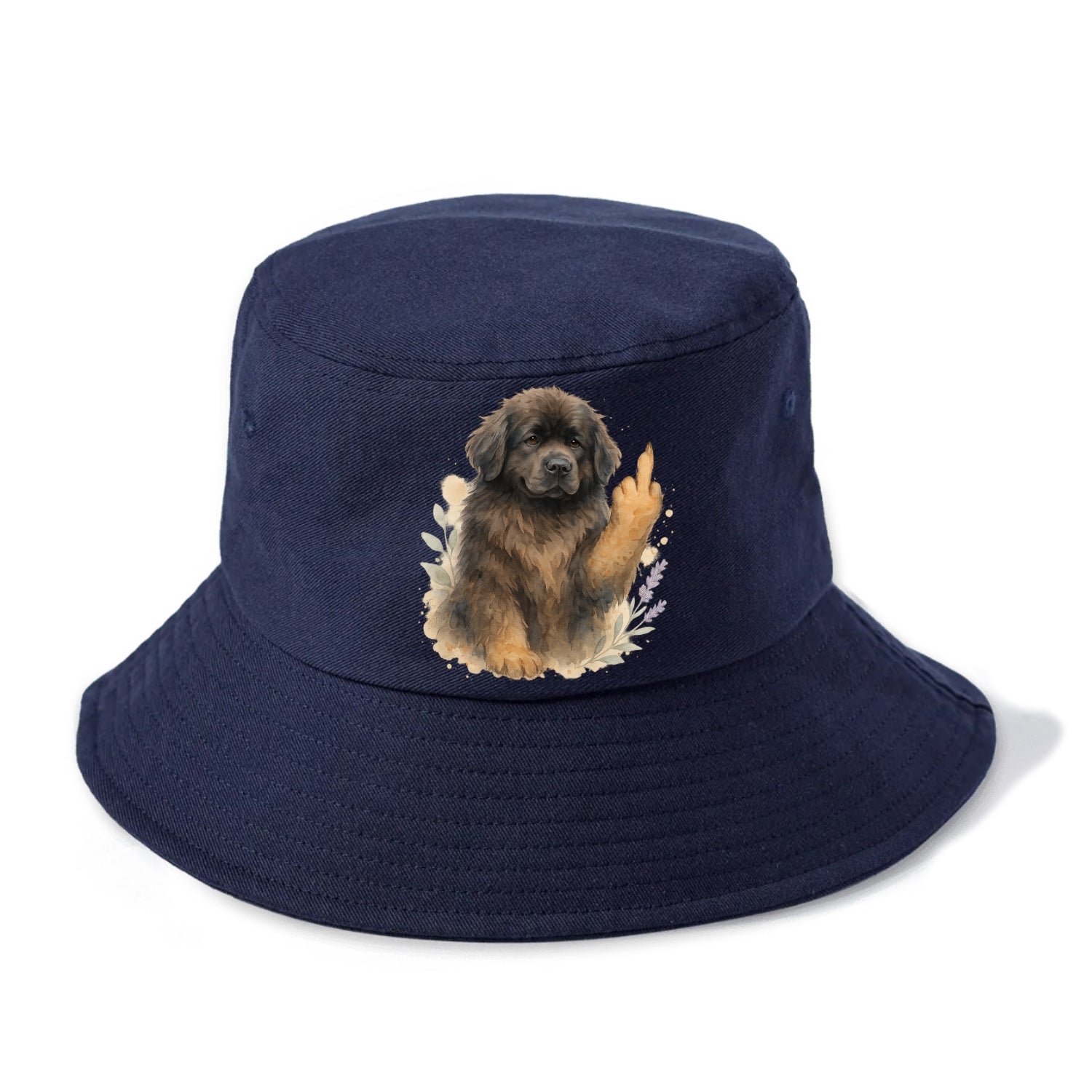 Newfoundland fluffy bear-like with webbed paws, massive gentle paw up - Bucket Hat - Twilight Navy(Blue)