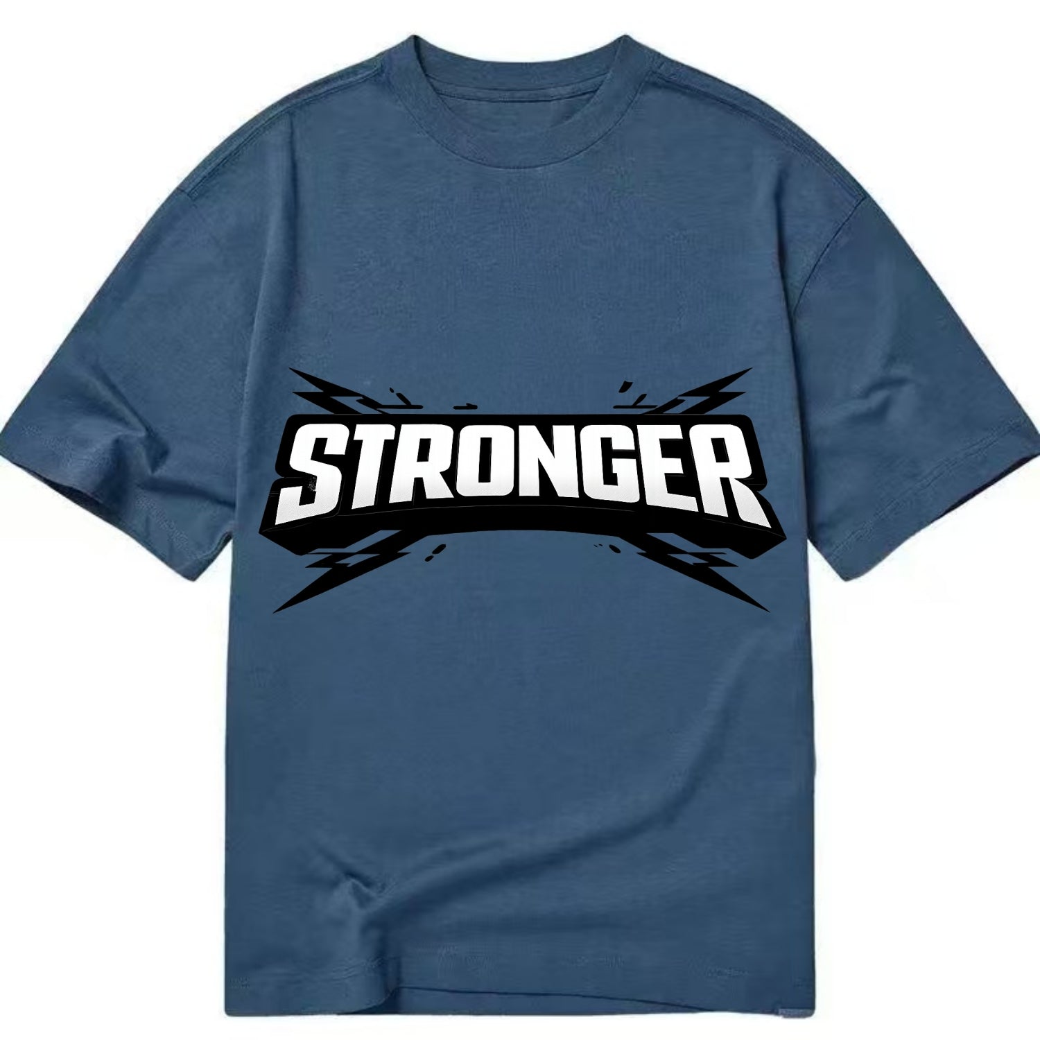 Bold typography design - "STRONGER" - getting better, building power - Classic T-shirt - Twilight Navy(Blue)