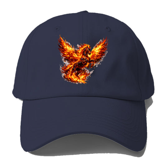 PHOENIX FIRE HORSE | Horse emerging from flames like phoenix | Rebirth - Baseball Cap - Twilight Navy(Blue)