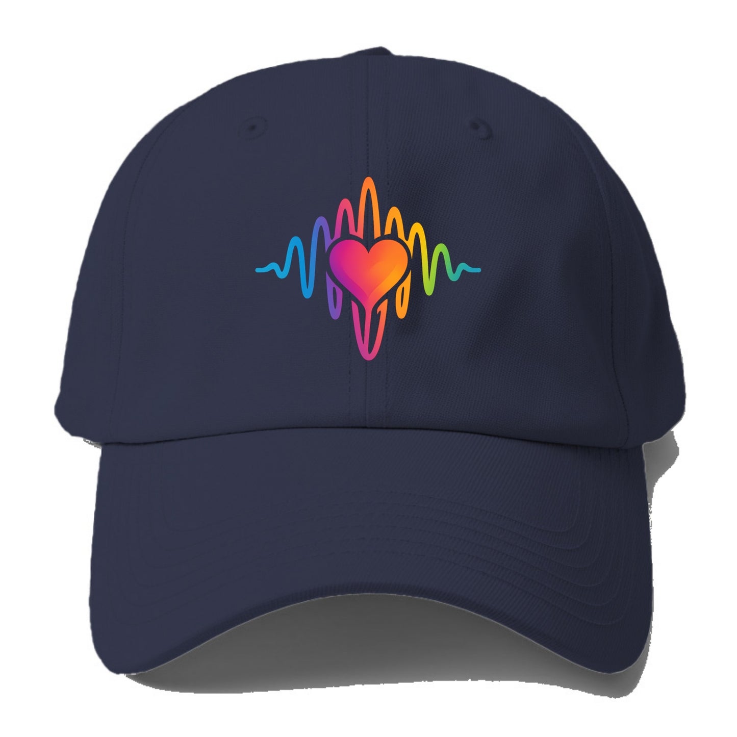 Love Frequency - Sound waves in rainbow Baseball Cap - Twilight Navy(Blue)