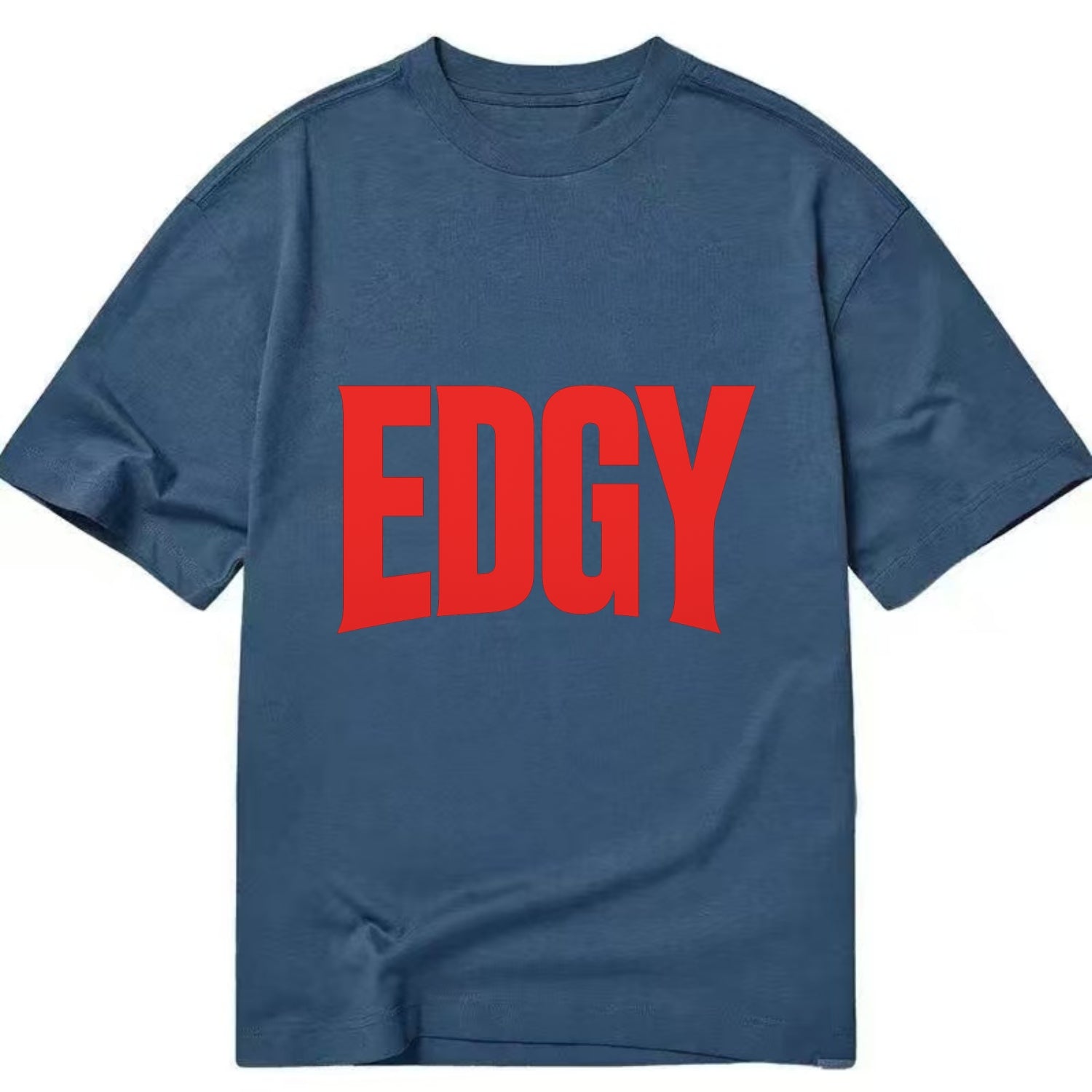 Bold typography design - "EDGY" - pushing boundaries, unconventional - Classic T-shirt - Twilight Navy(Blue)