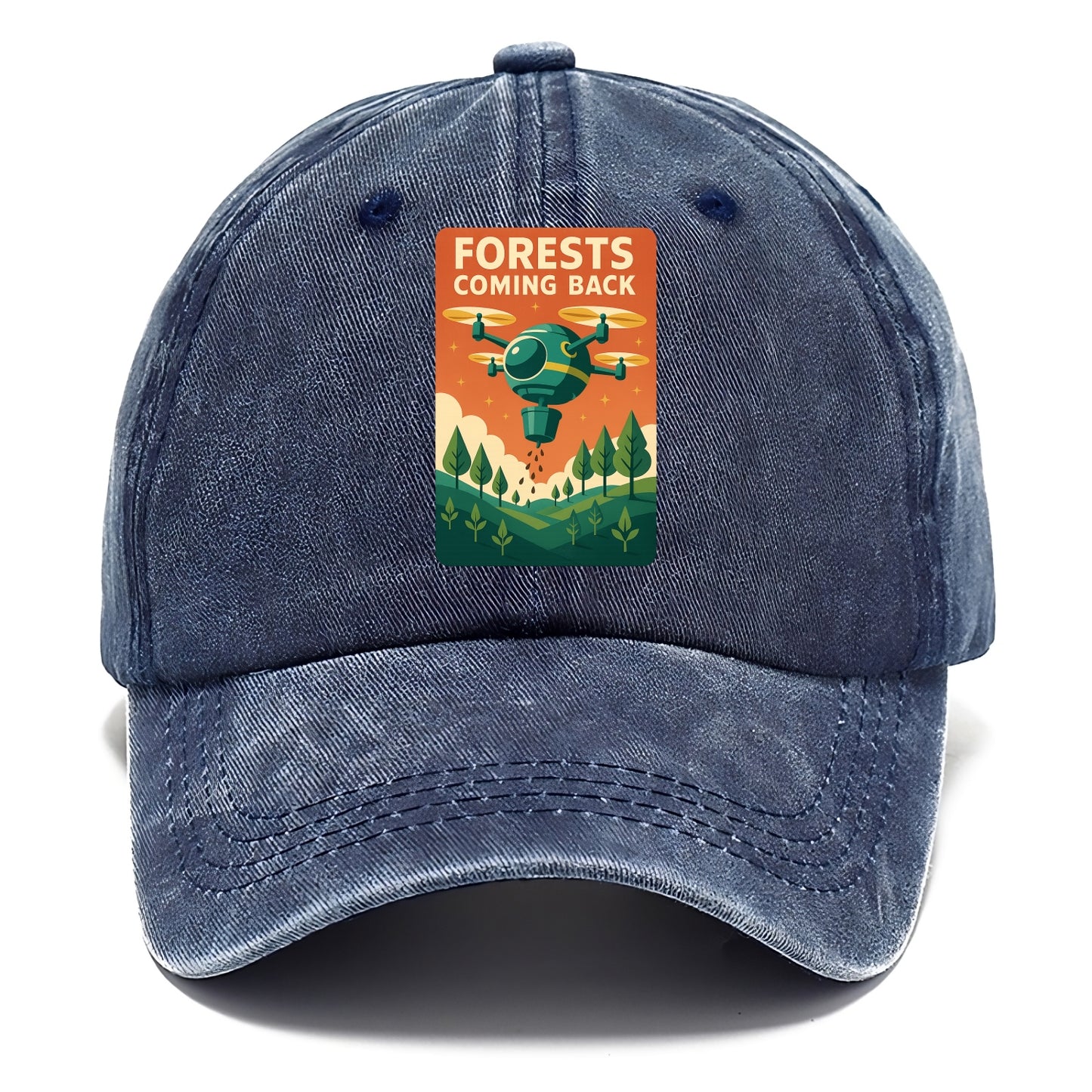 Reforestation drone planting millions of trees - "Forests Coming Back" - nature - Classic Cap - Twilight Navy(Blue)
