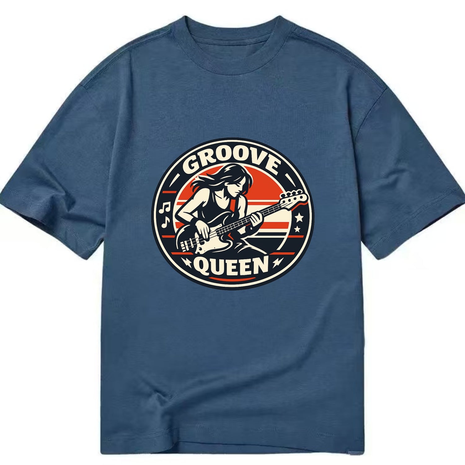 Groove Queen Emblem - Classic T-shirt - Twilight Navy(Blue)