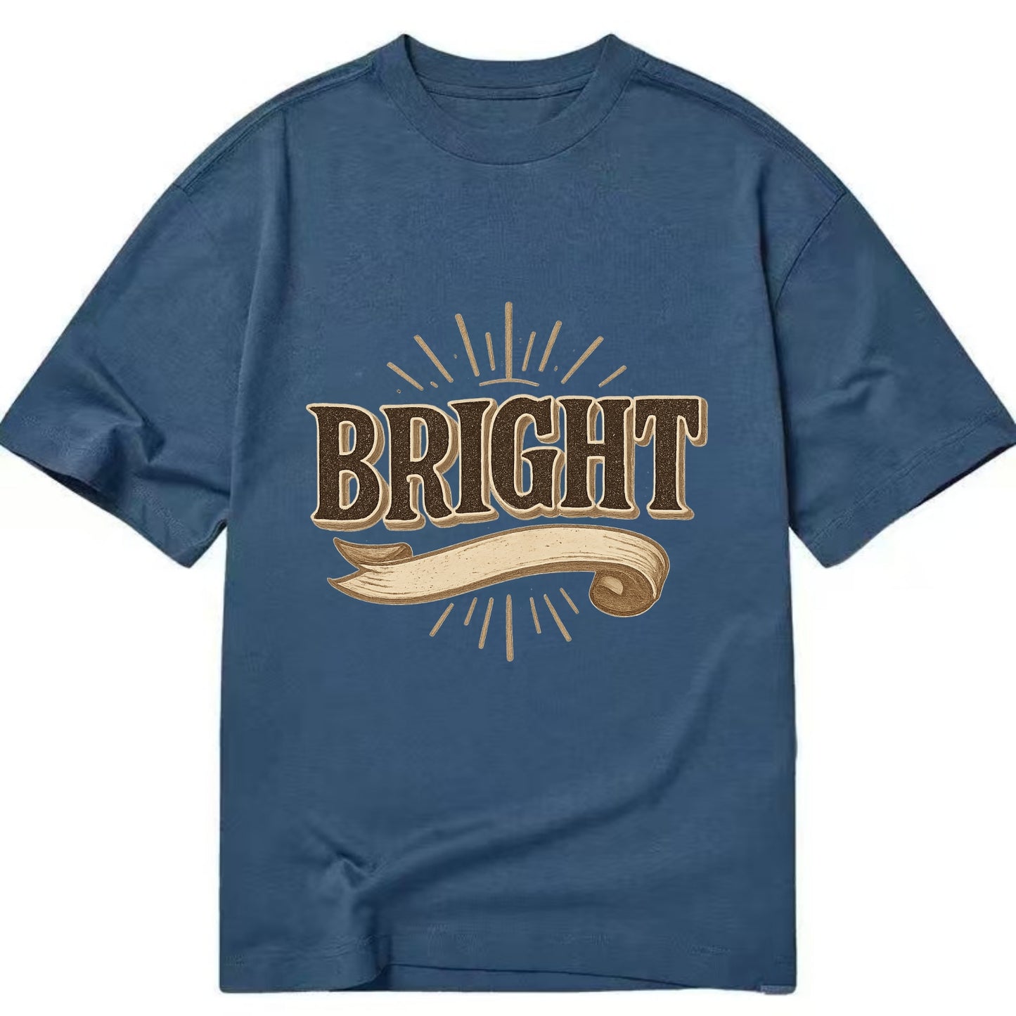 Bold typography design - "BRIGHT" - intelligent, shining - Classic T-shirt - Twilight Navy(Blue)