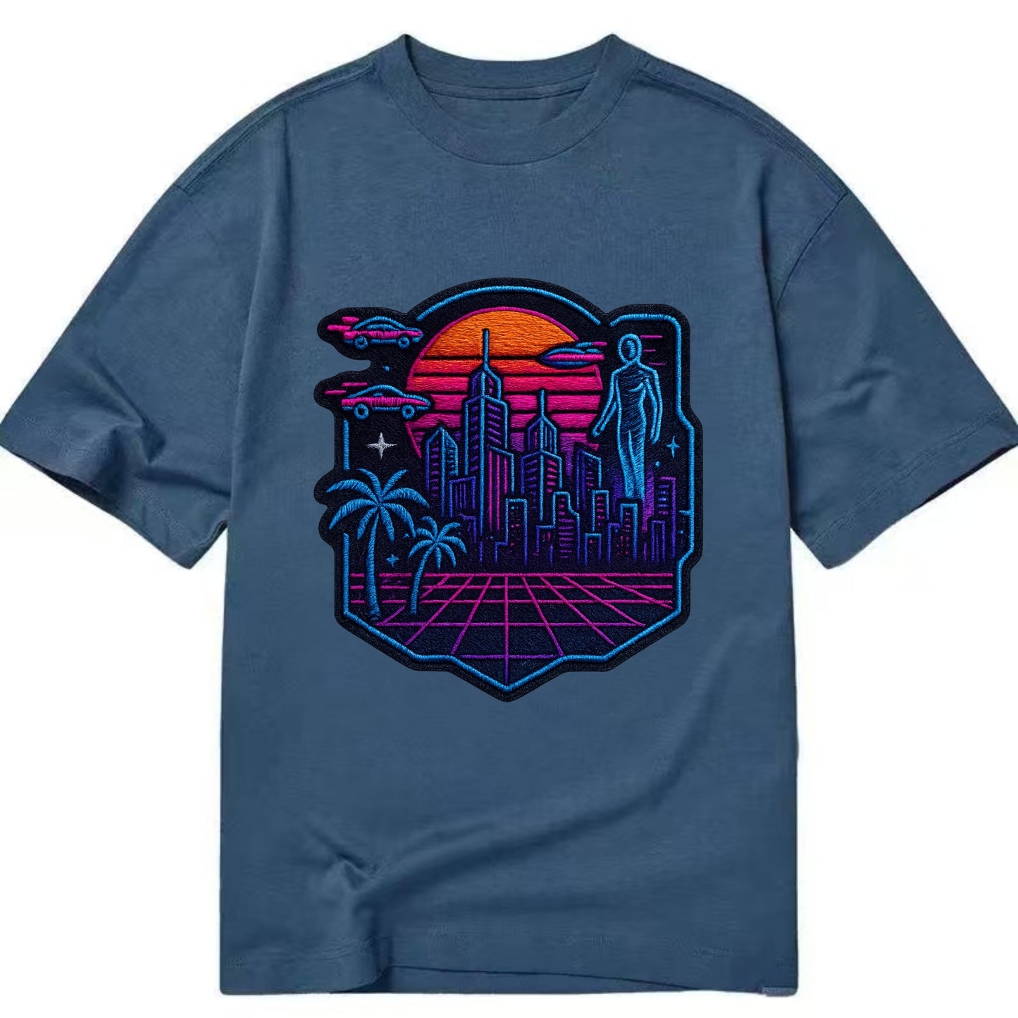 Cyberpunk City - Classic T-shirt - Twilight Navy(Blue)