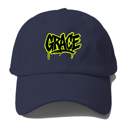 Bold typography design - "GRACE" - elegance under pressure, divine - Baseball Cap For Big Heads - Twilight Navy(Blue)