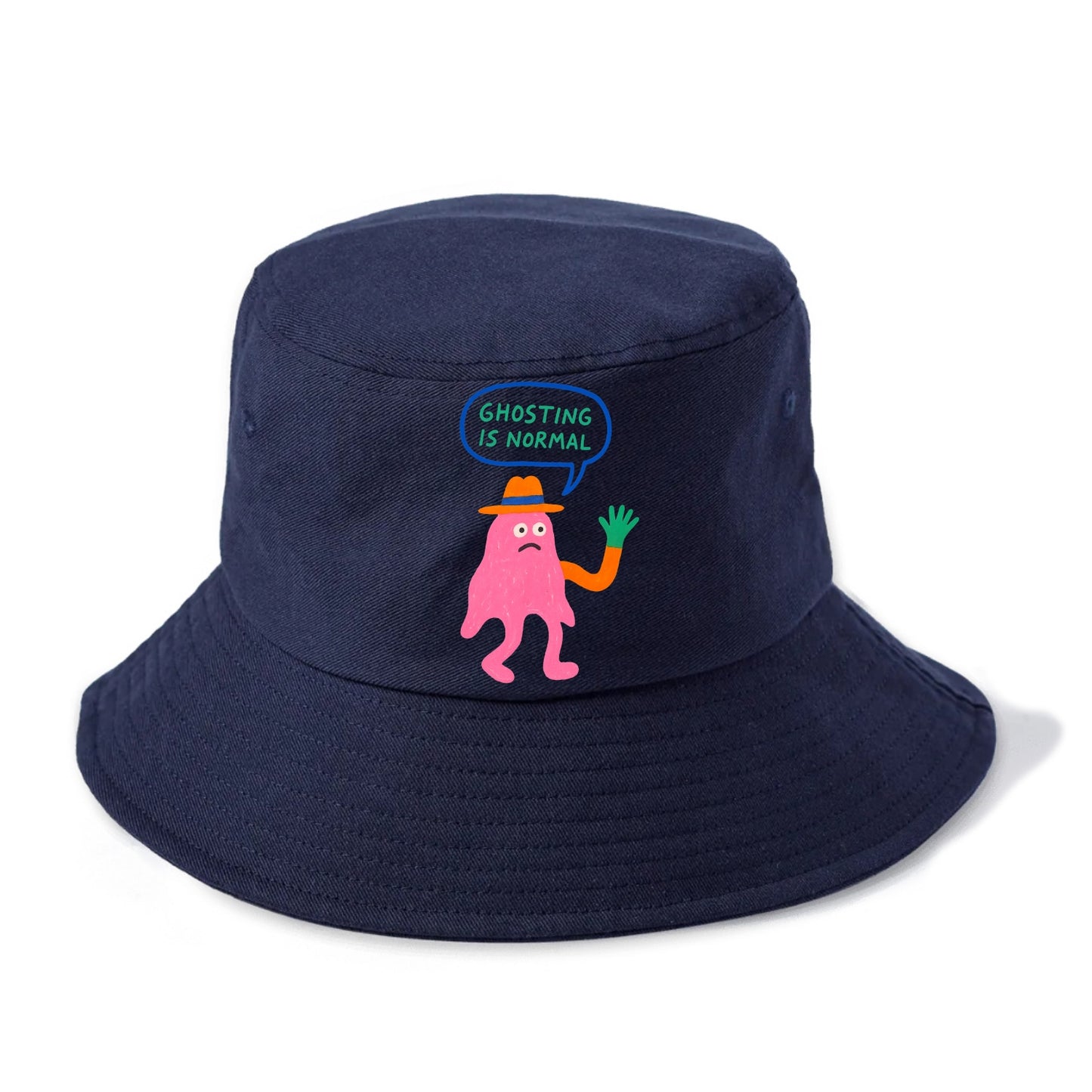 GHOSTING IS NORMAL | Transparent ghost texting - Bucket Hat - Twilight Navy(Blue)