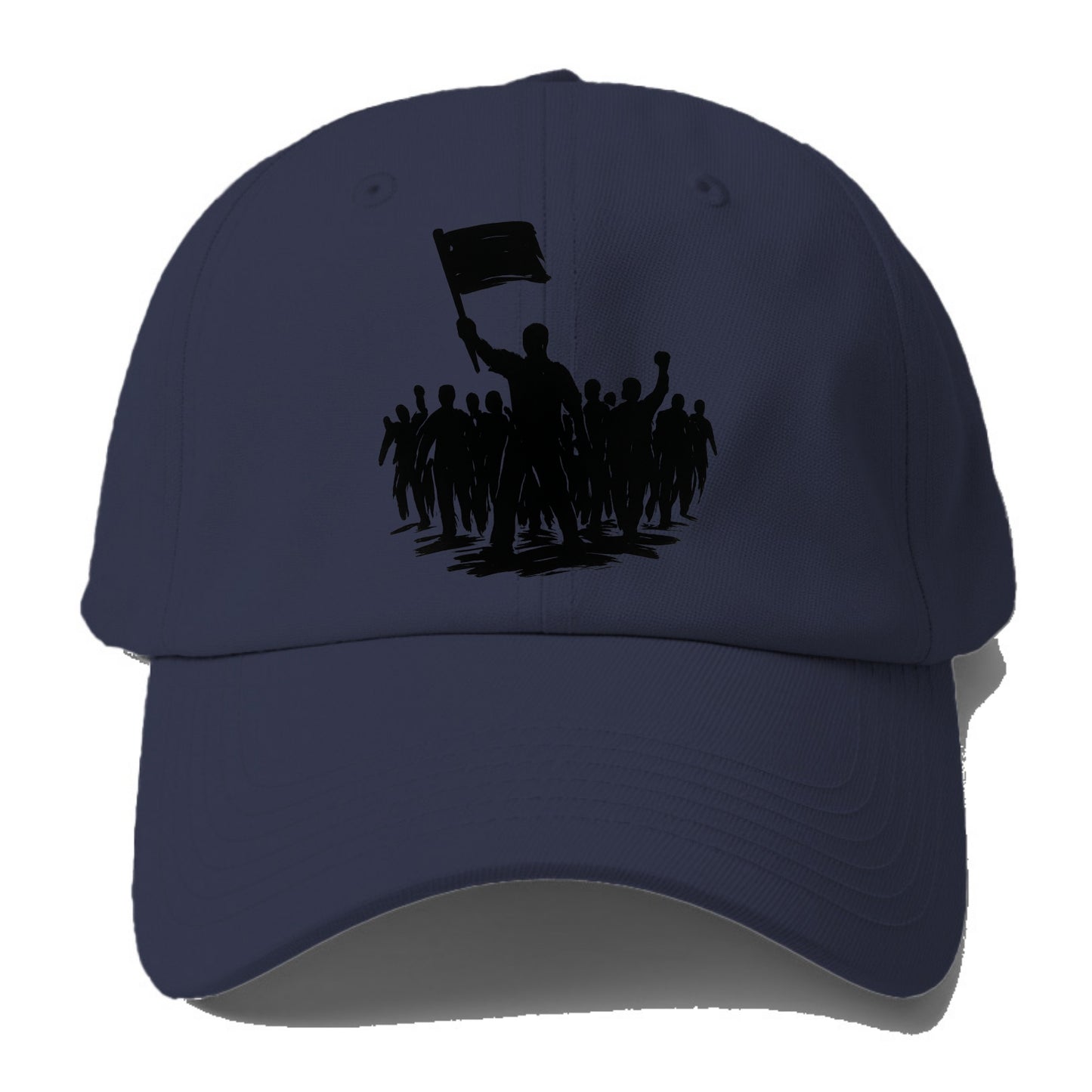 Crowd of protesters marching - solidarity movement ink painting - Baseball Cap - Twilight Navy(Blue)