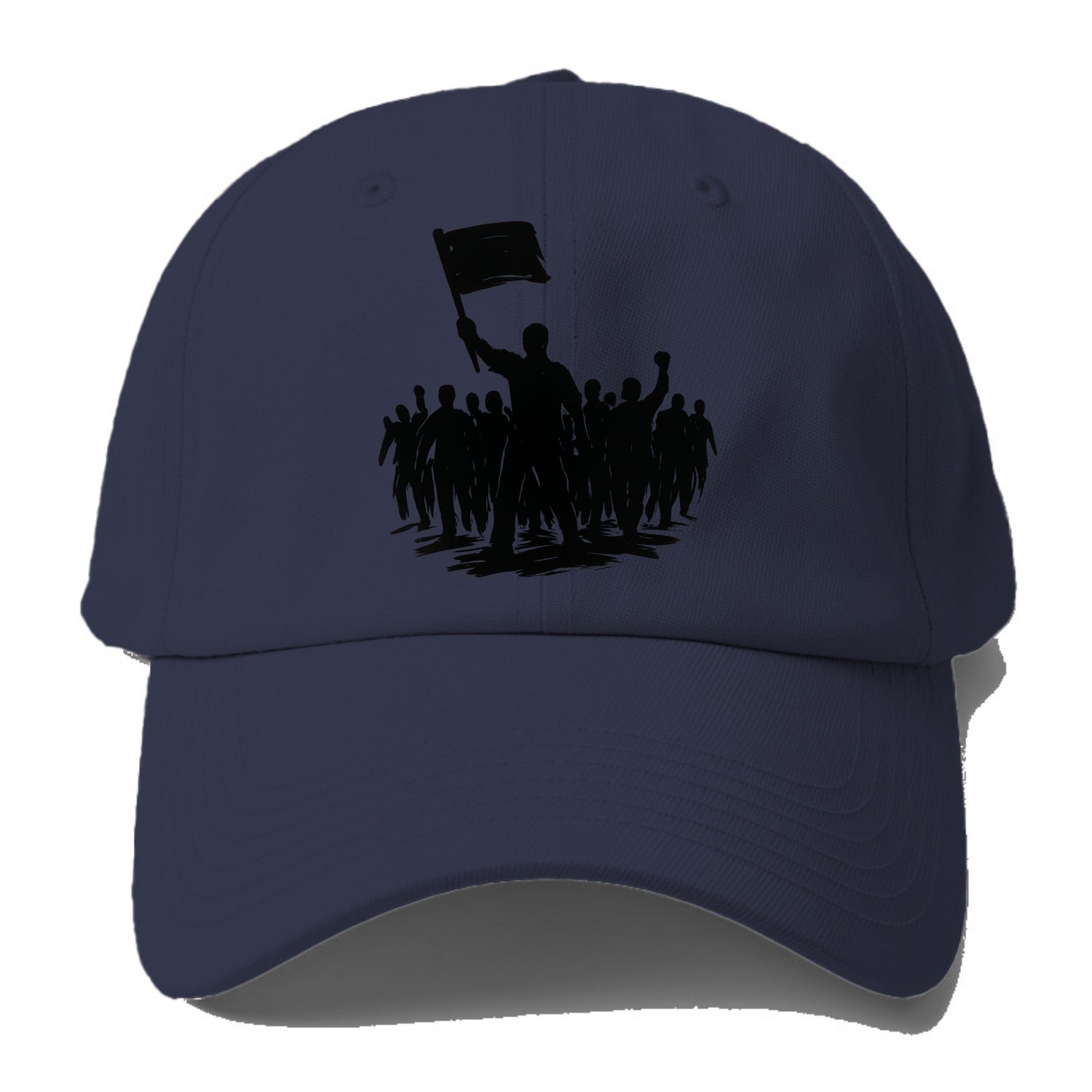 Crowd of protesters marching - solidarity movement ink painting - Baseball Cap - Twilight Navy(Blue)