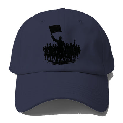 Crowd of protesters marching - solidarity movement ink painting - Baseball Cap - Twilight Navy(Blue)