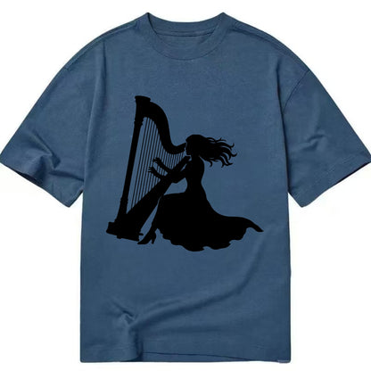 Harpist playing ethereal melody - Classic T-shirt - Twilight Navy(Blue)