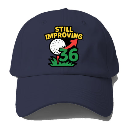 Handicap number getting higher with arrow - "Still Improving" - - Baseball Cap For Big Heads - Twilight Navy(Blue)