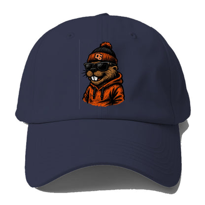 Corvallis Beaver wearing Oregon State beanie with OS patch - Baseball Cap For Big Heads - Twilight Navy(Blue)