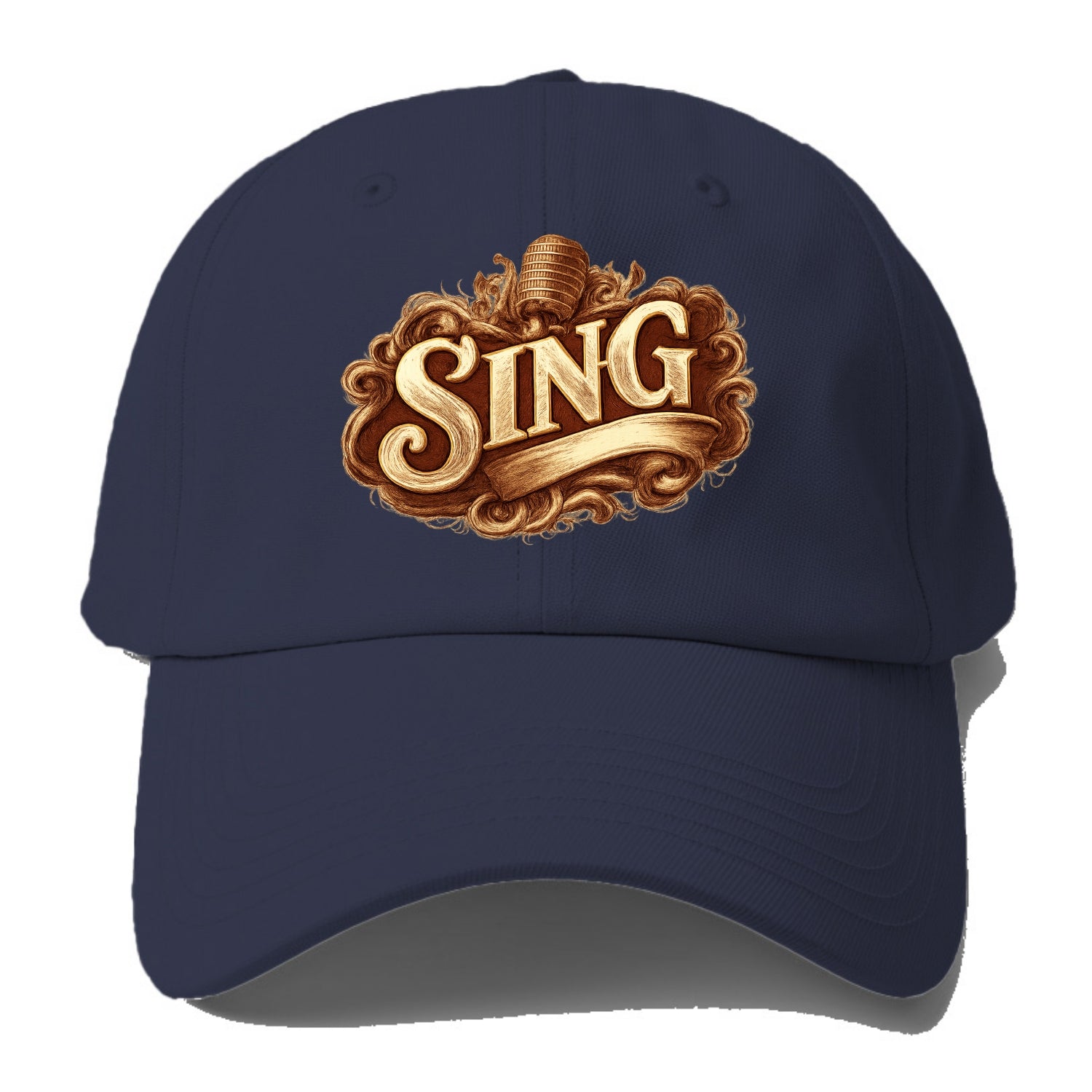 Bold typography design - "SING" - vocal expression, musical soul - Baseball Cap For Big Heads - Twilight Navy(Blue)