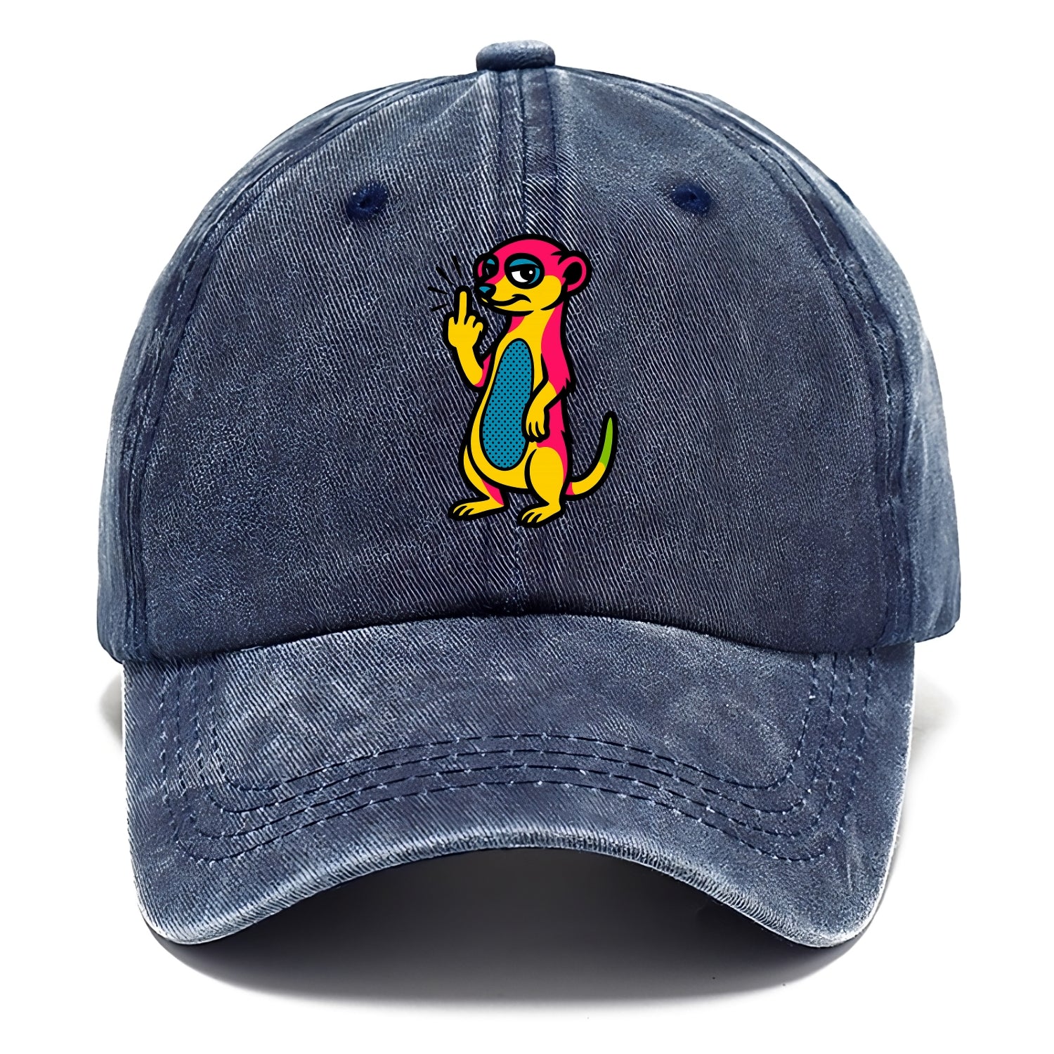 cute meerkat standing guard on hind legs, one front paw raised in sassy salute - Classic Cap - Twilight Navy(Blue)