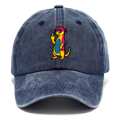 cute meerkat standing guard on hind legs, one front paw raised in sassy salute - Classic Cap - Twilight Navy(Blue)