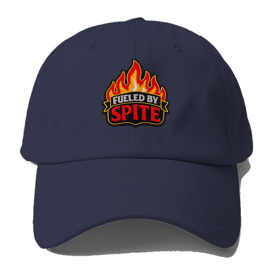 FUELED BY SPITE - fire with text in black and red , petty motivation - Baseball Cap For Big Heads - Twilight Navy(Blue)