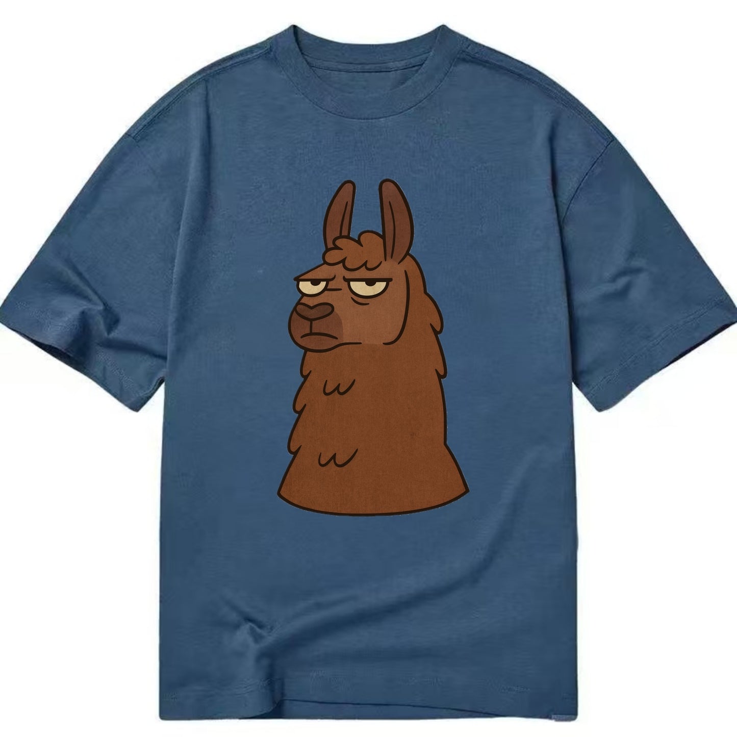 The Llama Judging Silently - Classic T-shirt - Twilight Navy(Blue)