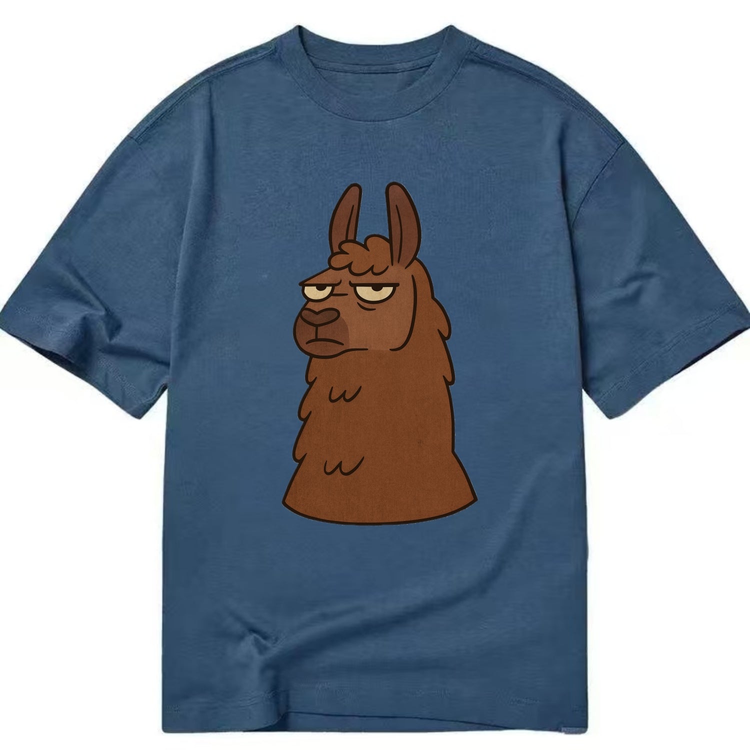 The Llama Judging Silently - Classic T-shirt - Twilight Navy(Blue)