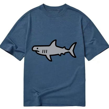 Hammerhead Shark - Gray distinctive head flat side profile - Classic T-shirt - Twilight Navy(Blue)