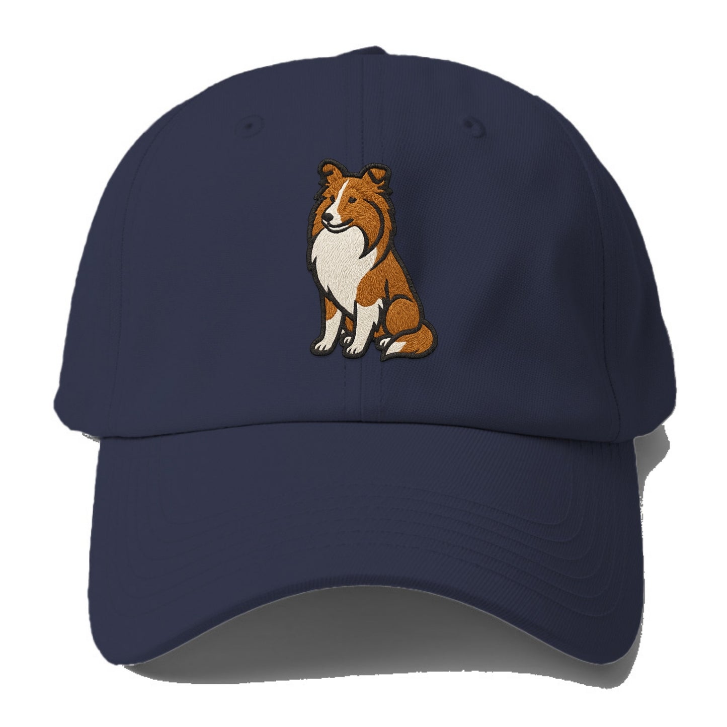 Shetland Sheepdog - Sable and white embr Baseball Cap For Big Heads - Twilight Navy(Blue)