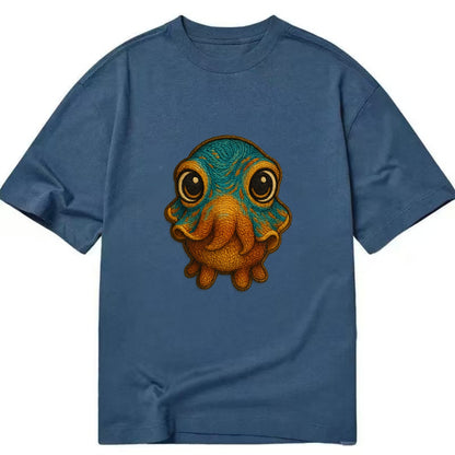 Baby Cuttlefish - color-changing skin, W-shaped pupil, front-facing, hypnotic cute - Classic T-shirt - Twilight Navy(Blue)