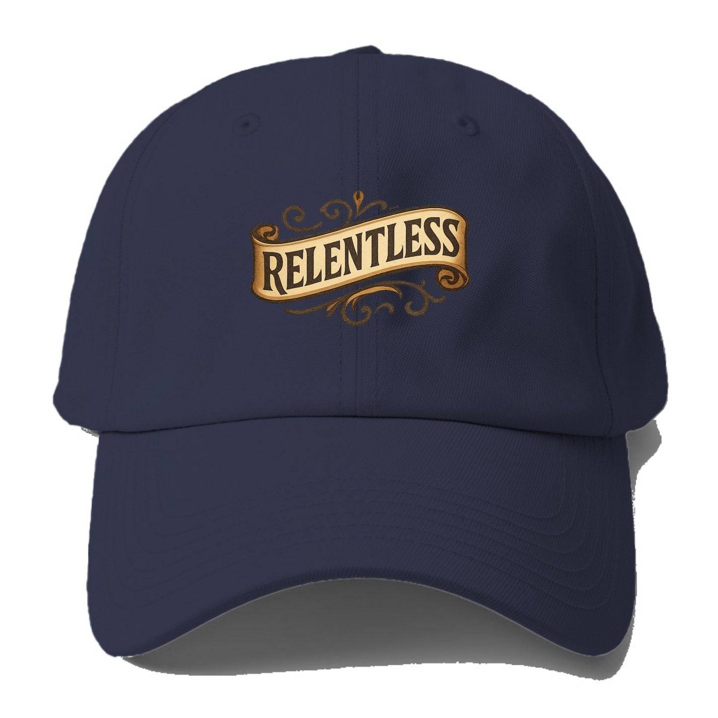 Bold typography design - "RELENTLESS" - never giving up, persistent - Baseball Cap For Big Heads - Twilight Navy(Blue)