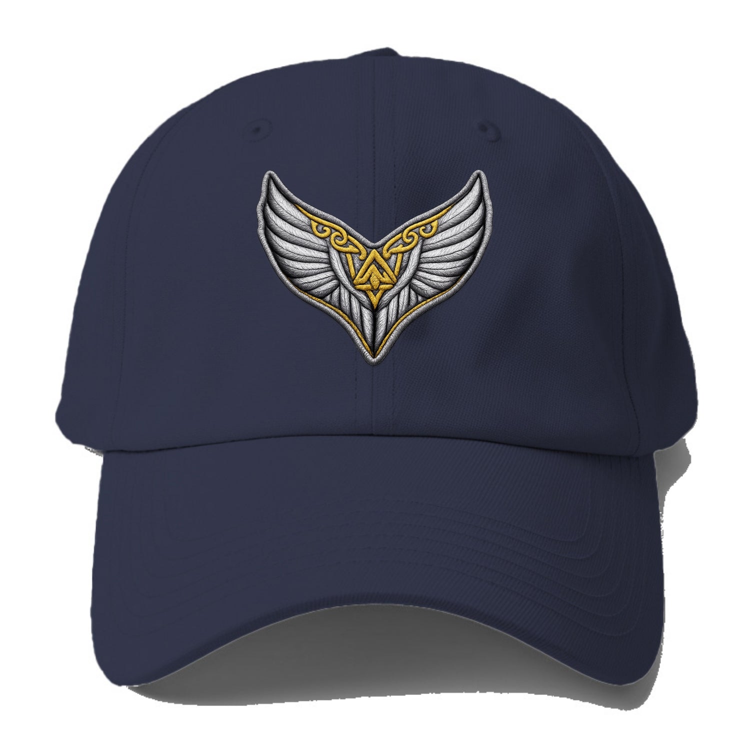 VALKYRIE WINGS - warrior maiden wings in silver and gold , Norse myth - Baseball Cap - Twilight Navy(Blue)