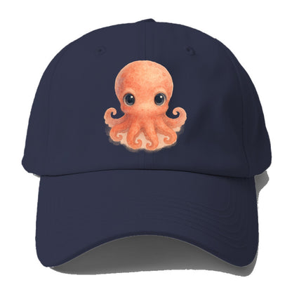 Baby Octopus - red-orange, eight tiny tentacles curled, large - Baseball Cap For Big Heads - Twilight Navy(Blue)