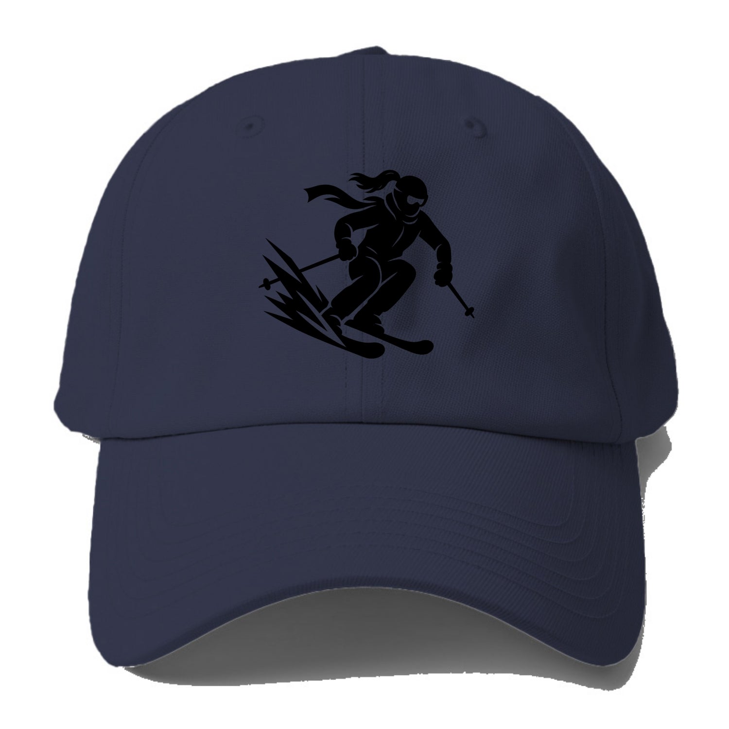 Skier carving down snowy slope - Baseball Cap For Big Heads - Twilight Navy(Blue)