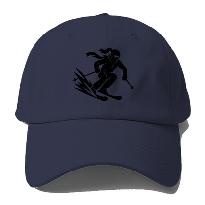 Skier carving down snowy slope - Baseball Cap For Big Heads - Twilight Navy(Blue)