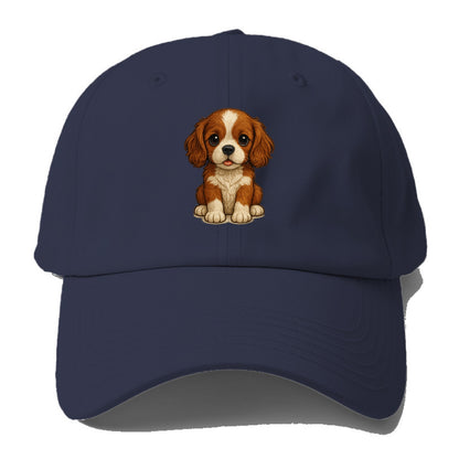 Baby Cavalier King Charles Spaniel Puppy - silky ears, gentle eyes, sweet - Baseball Cap - Twilight Navy(Blue)