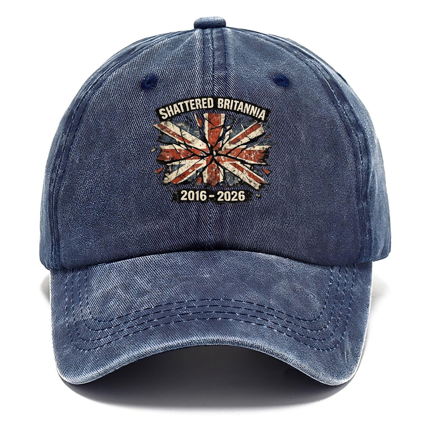 SHATTERED BRITANNIA | Cracked broken Union Jack | Fragmented glass effect | Pieces - Classic Cap - Twilight Navy(Blue)