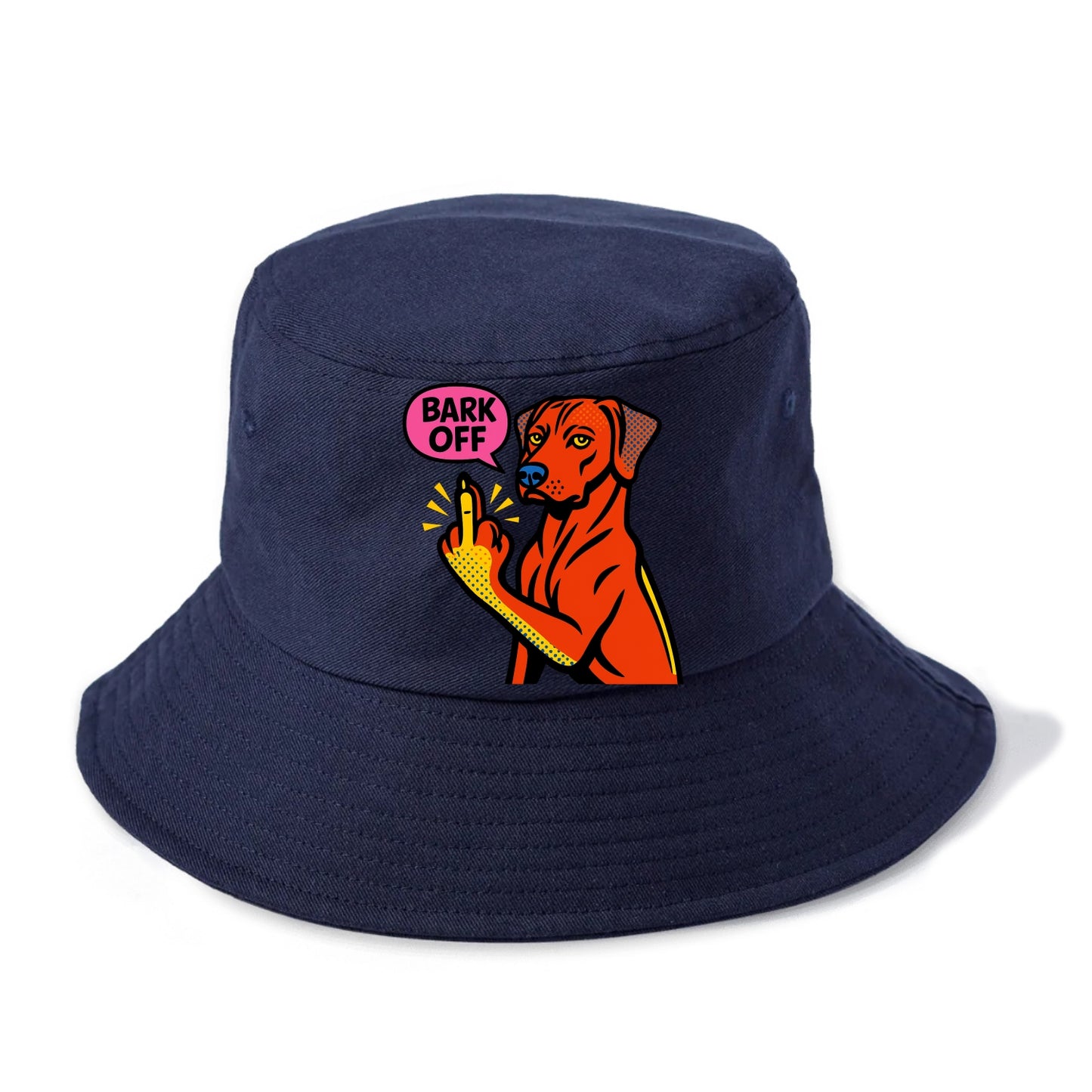 Rhodesian Ridgeback with distinctive ridge on back, athletic muscular paw up - Bucket Hat - Twilight Navy(Blue)