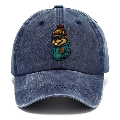 Minneapolis Gopher wearing Minnesota beanie with M patch - Classic Cap - Twilight Navy(Blue)