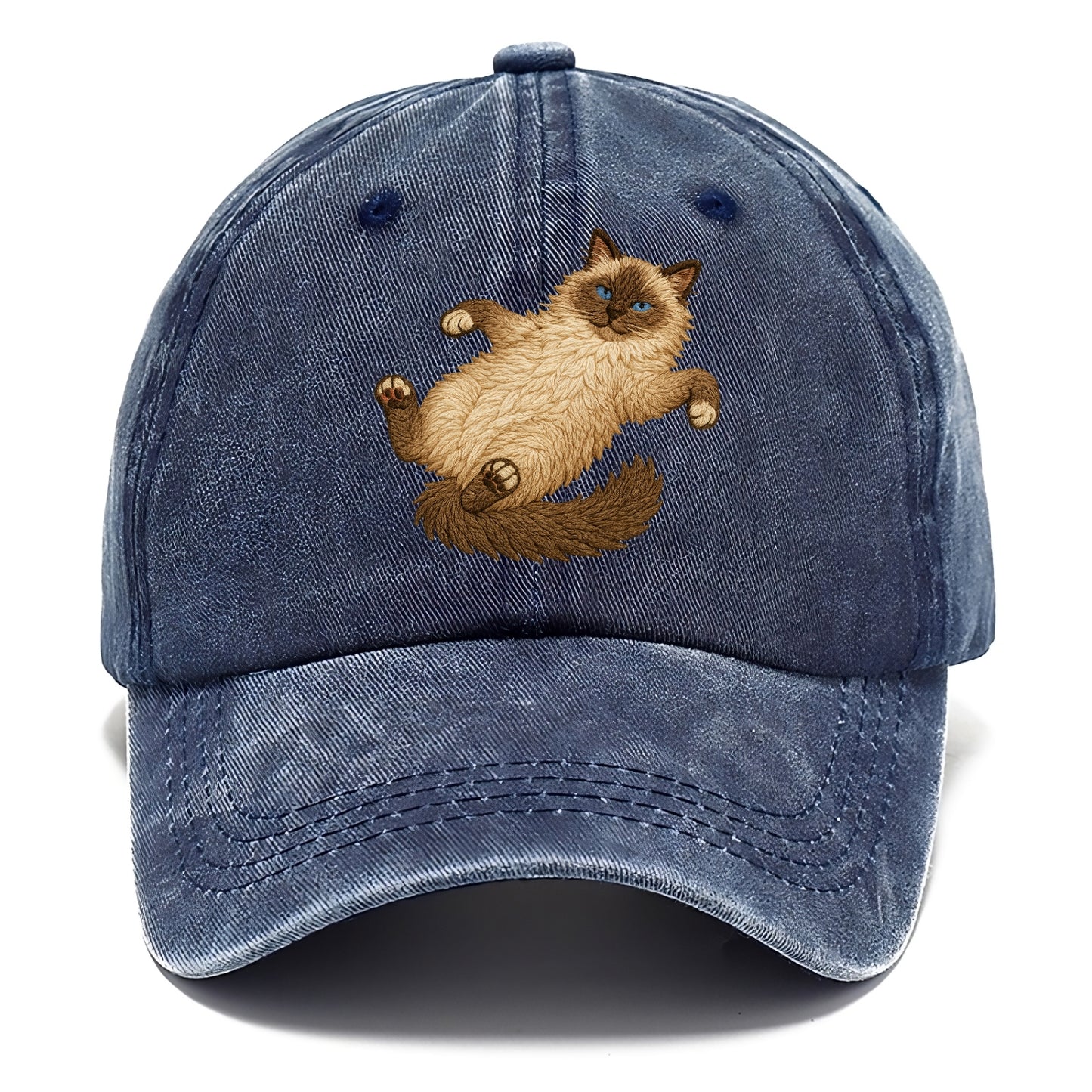 Ragdoll  fully relaxed sprawled out embr Classic Cap - Twilight Navy(Blue)
