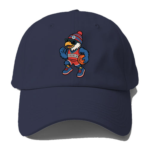 Philadelphia Eagle wearing 76ers red white and blue beanie with bell - Baseball Cap For Big Heads