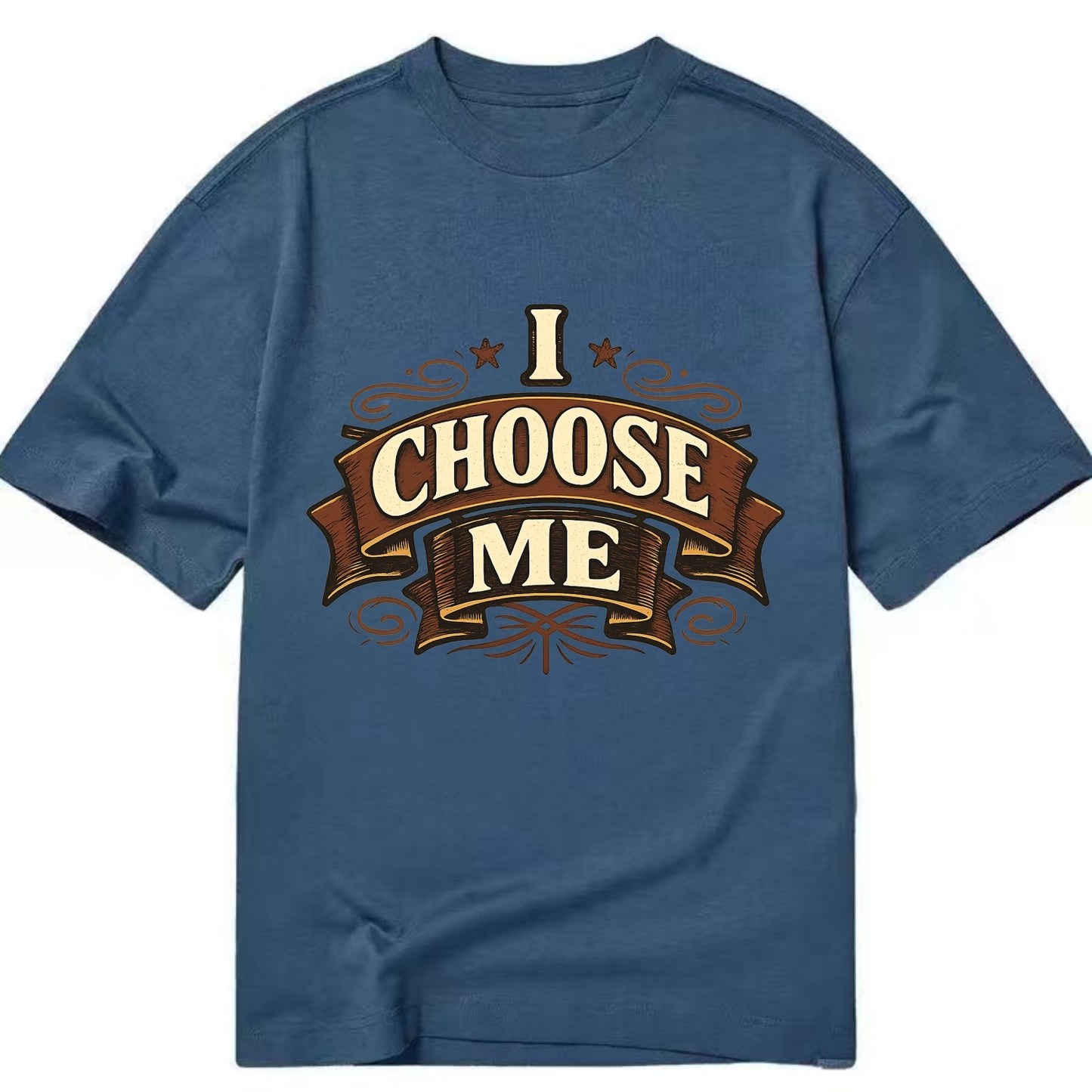Bold typography design - "I CHOOSE ME" - self-priority, self-selection - Classic T-shirt - Twilight Navy(Blue)