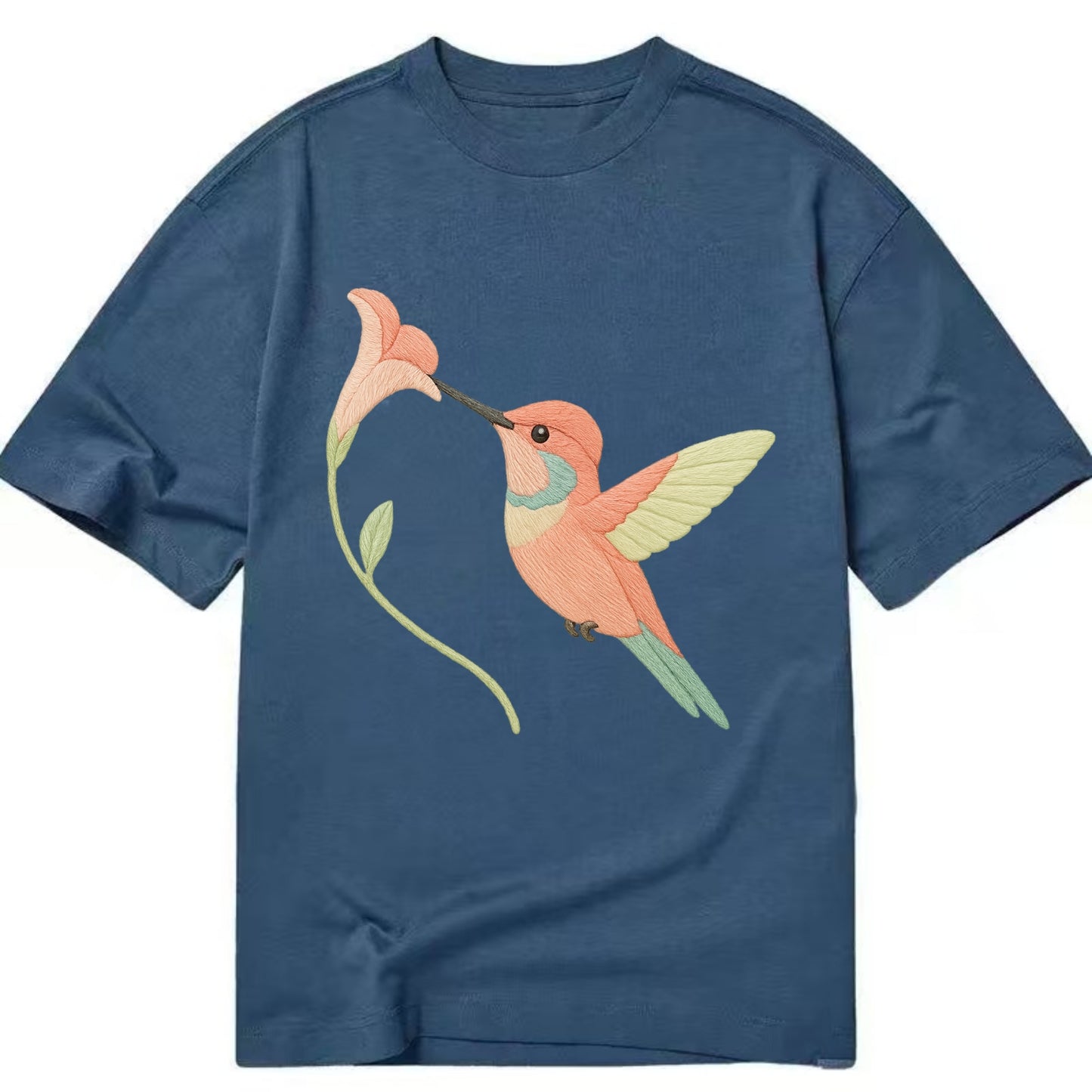 Coral Hummingbird - Classic T-shirt - Twilight Navy(Blue)