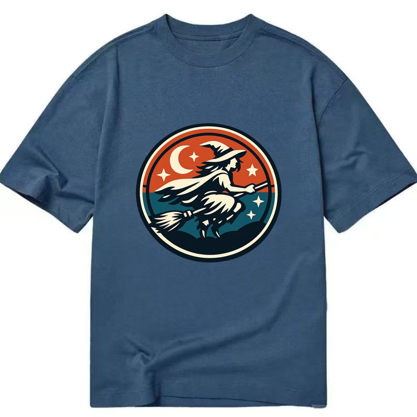 Mystic Night Witch Emblem - Classic T-shirt - Twilight Navy(Blue)