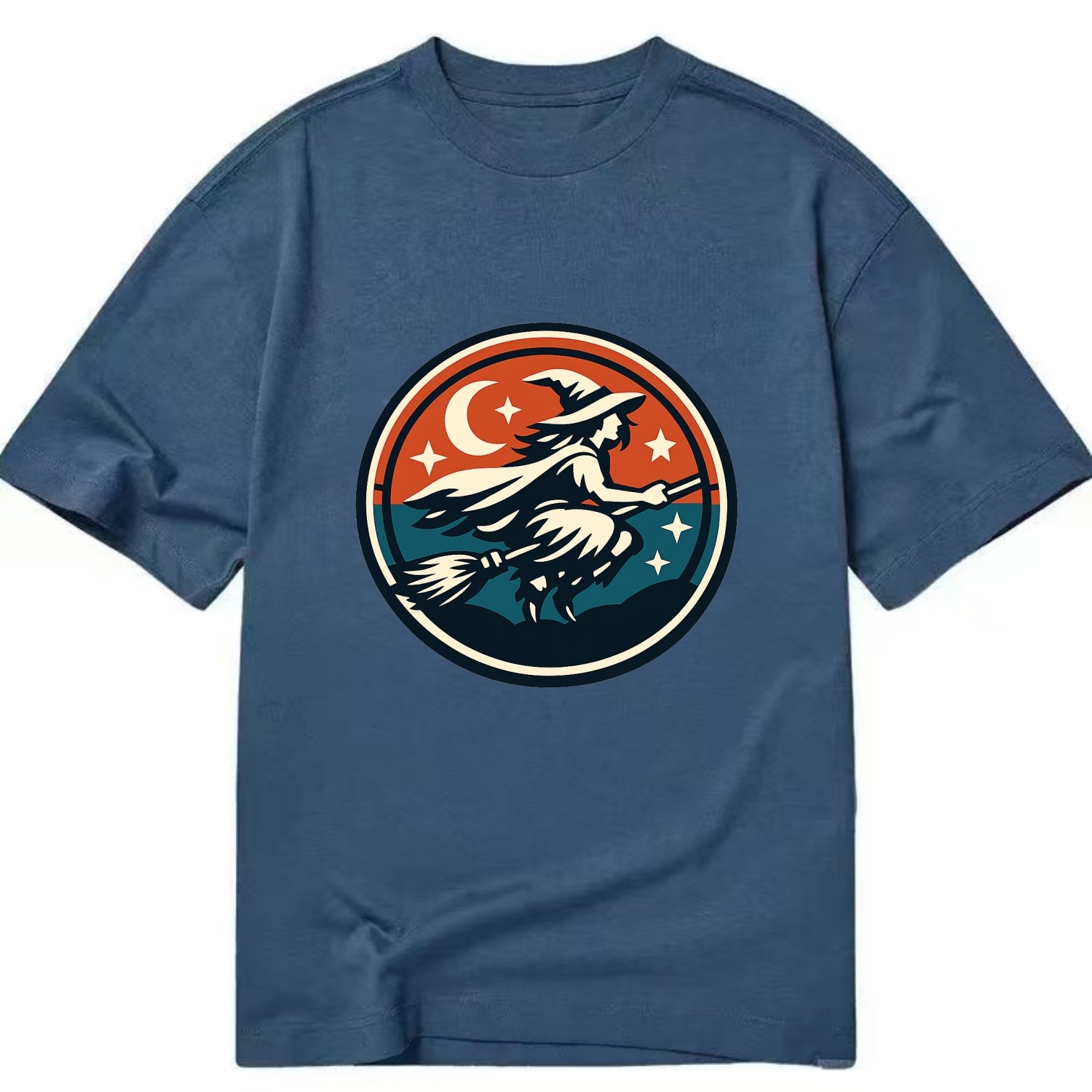 Mystic Night Witch Emblem - Classic T-shirt - Twilight Navy(Blue)